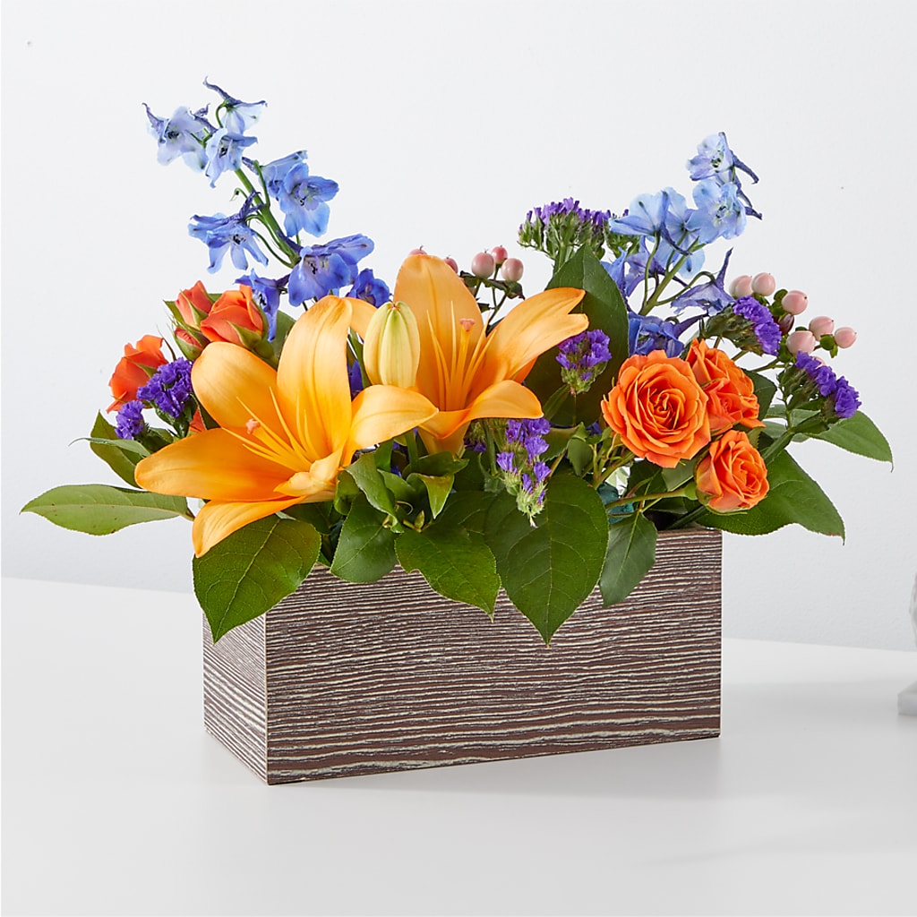 Radiant Citrus Box Bouquet – Riverside Floral, Tillamook OR