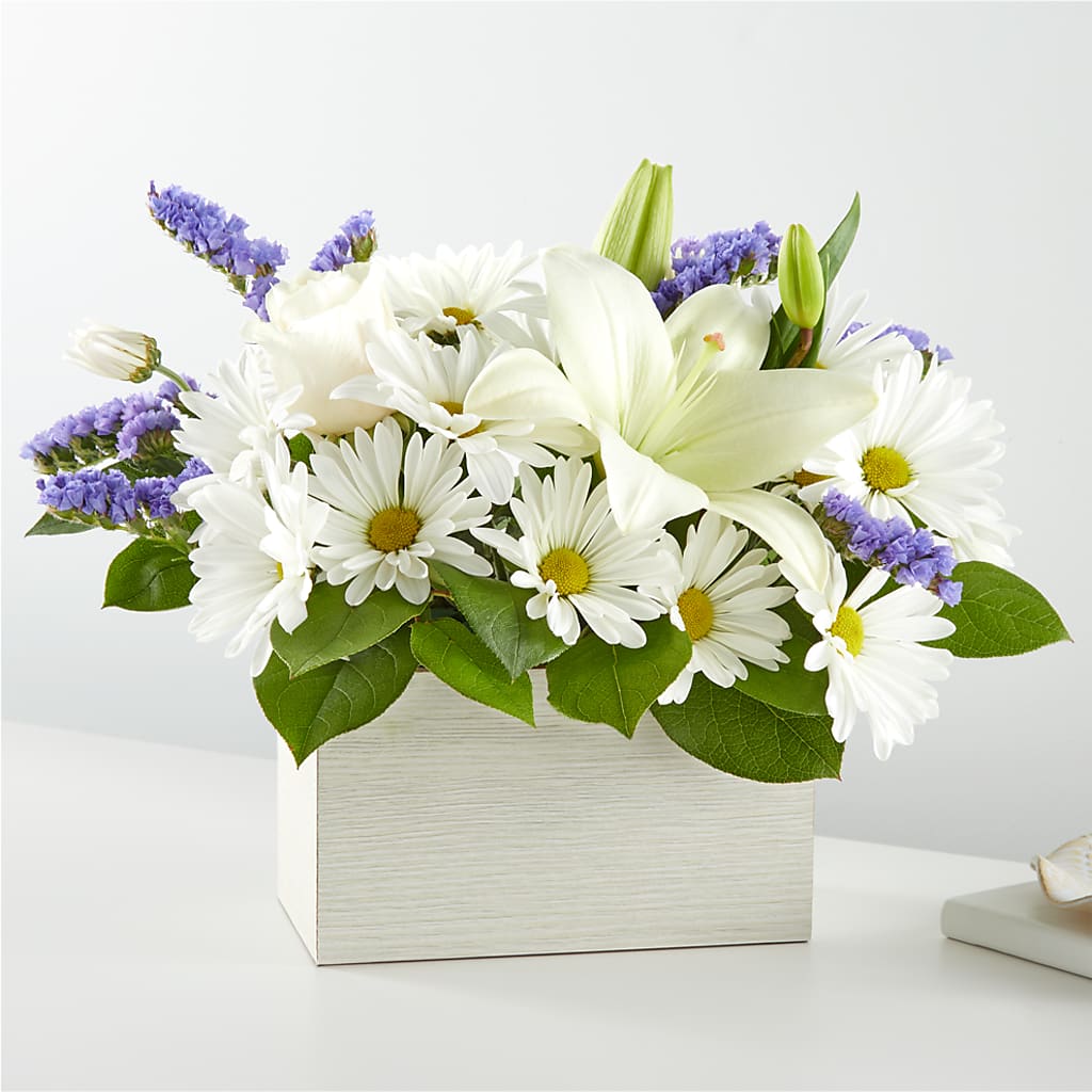 Beyond Blue Box Bouquet – Riverside Floral, Tillamook OR
