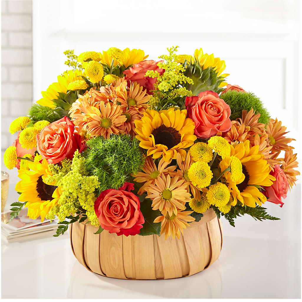 Harvest Sunflower Basket – Riverside Floral, Tillamook OR