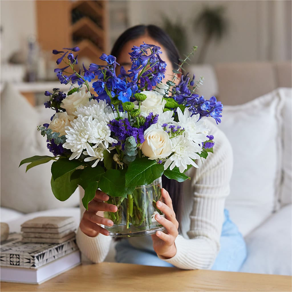 Cerulean Waves Bouquet –  Riverside Floral, Tillamook OR