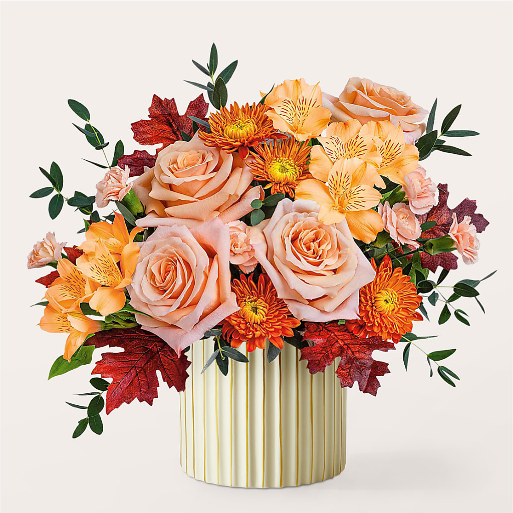 Spiced Latte Bouquet with Ivory Vase –  Riverside Floral, Tillamook OR