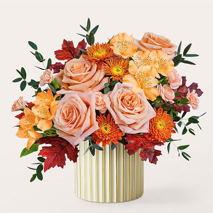 Spiced Latte Bouquet with Ivory Vase –  Riverside Floral, Tillamook OR