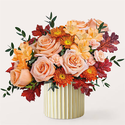 Spiced Latte Bouquet with Ivory Vase –  Riverside Floral, Tillamook OR